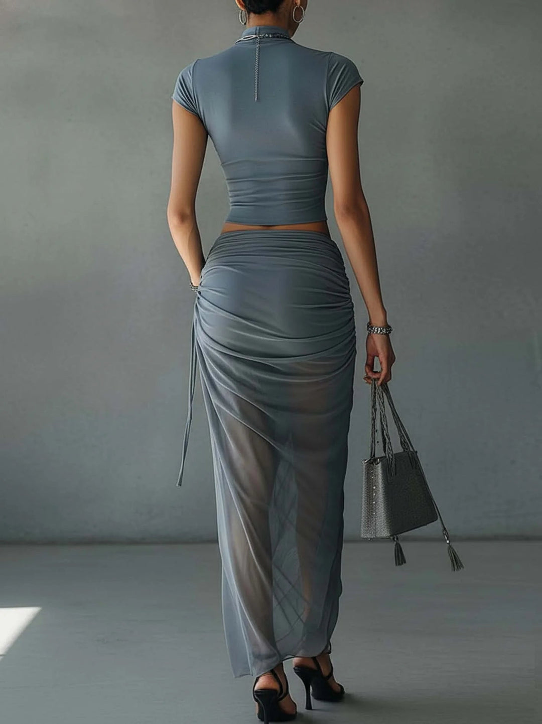 Marena | Complete Set with Draped Mesh Skirt