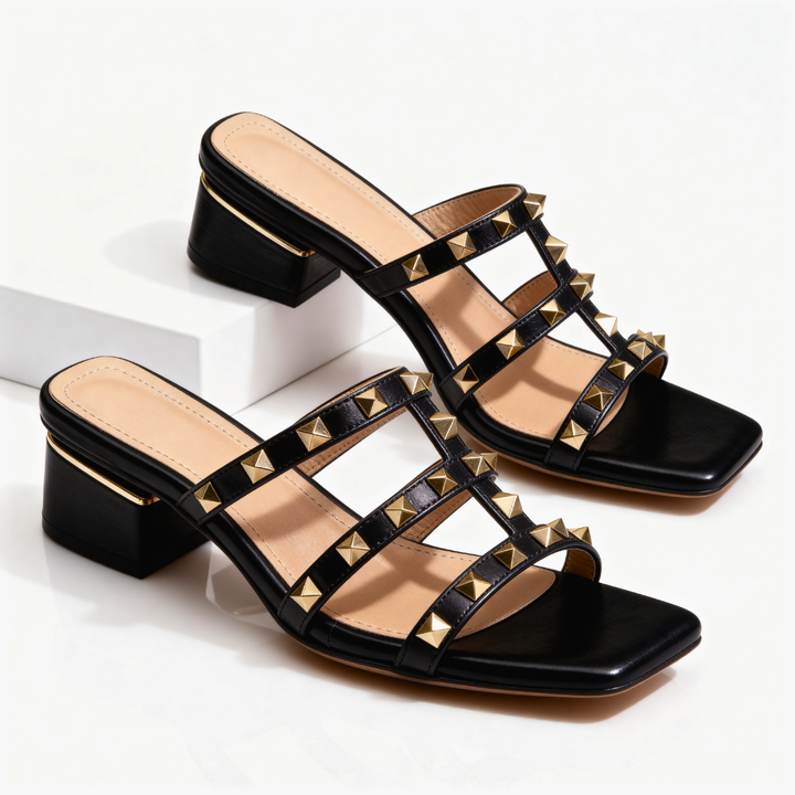Margot | Studded Square-Toe Sandals