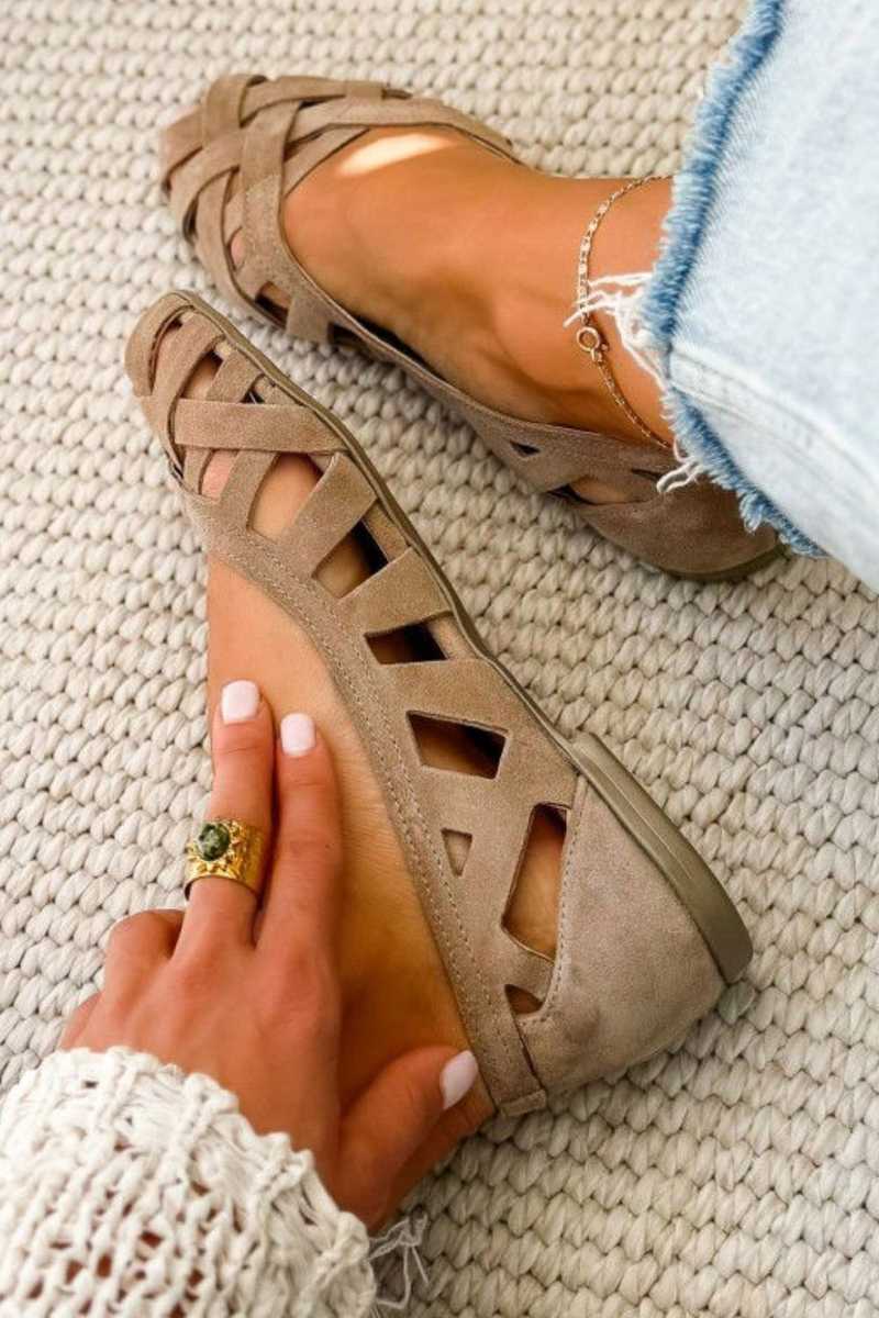 Velmarique | Woven Open-Toe Flat Sandals