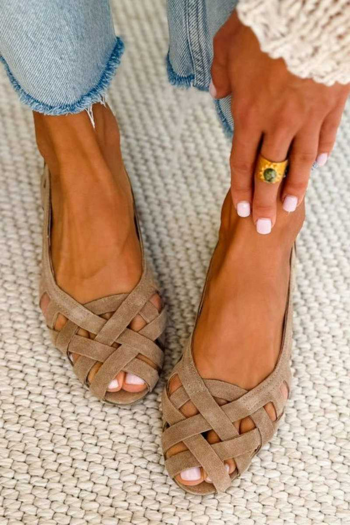 Velmarique | Woven Open-Toe Flat Sandals