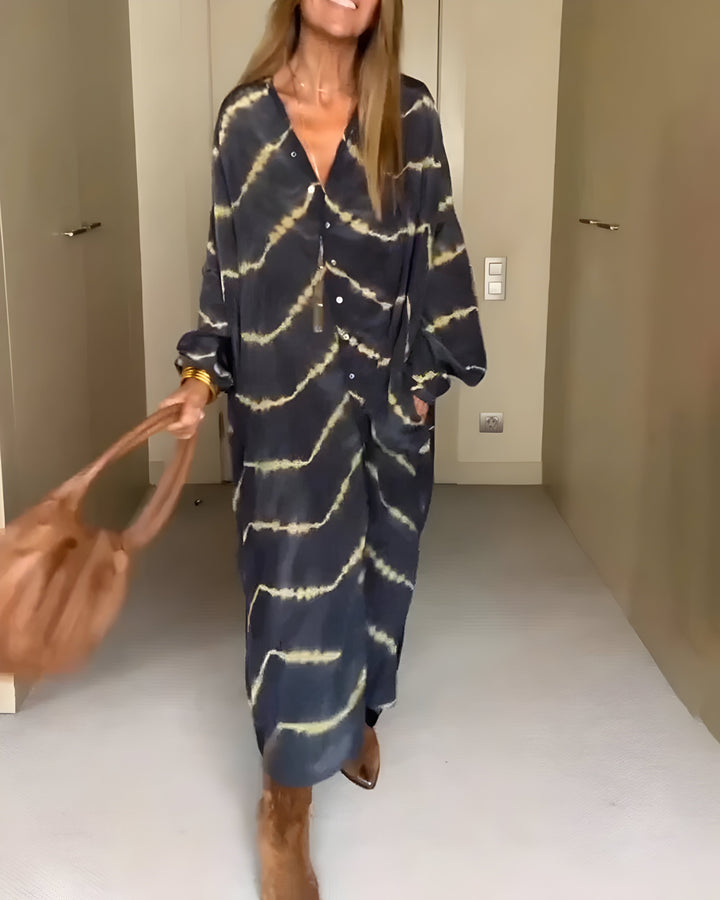 Aurélie™ | Chic Bohemian Maxi Dress with Striped Patterns