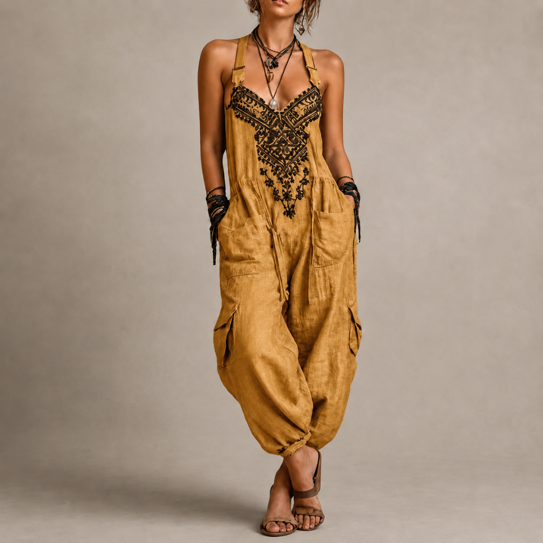 Velmarique™ | Embroidered Boho Jumpsuit