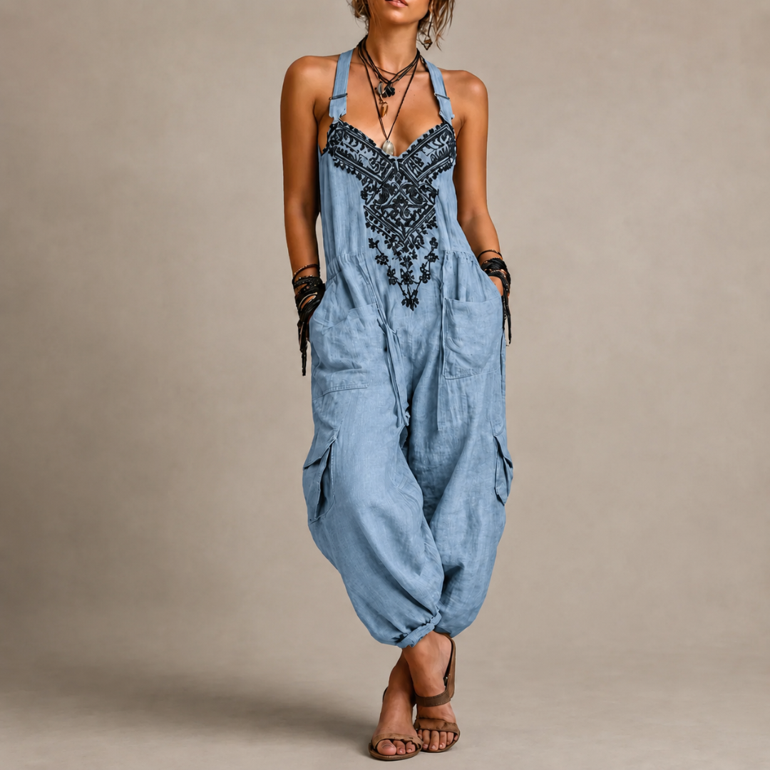 Velmarique™ | Embroidered Boho Jumpsuit