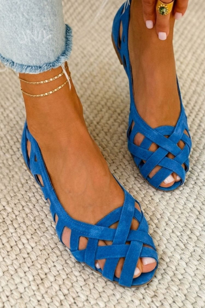 Velmarique | Woven Open-Toe Flat Sandals