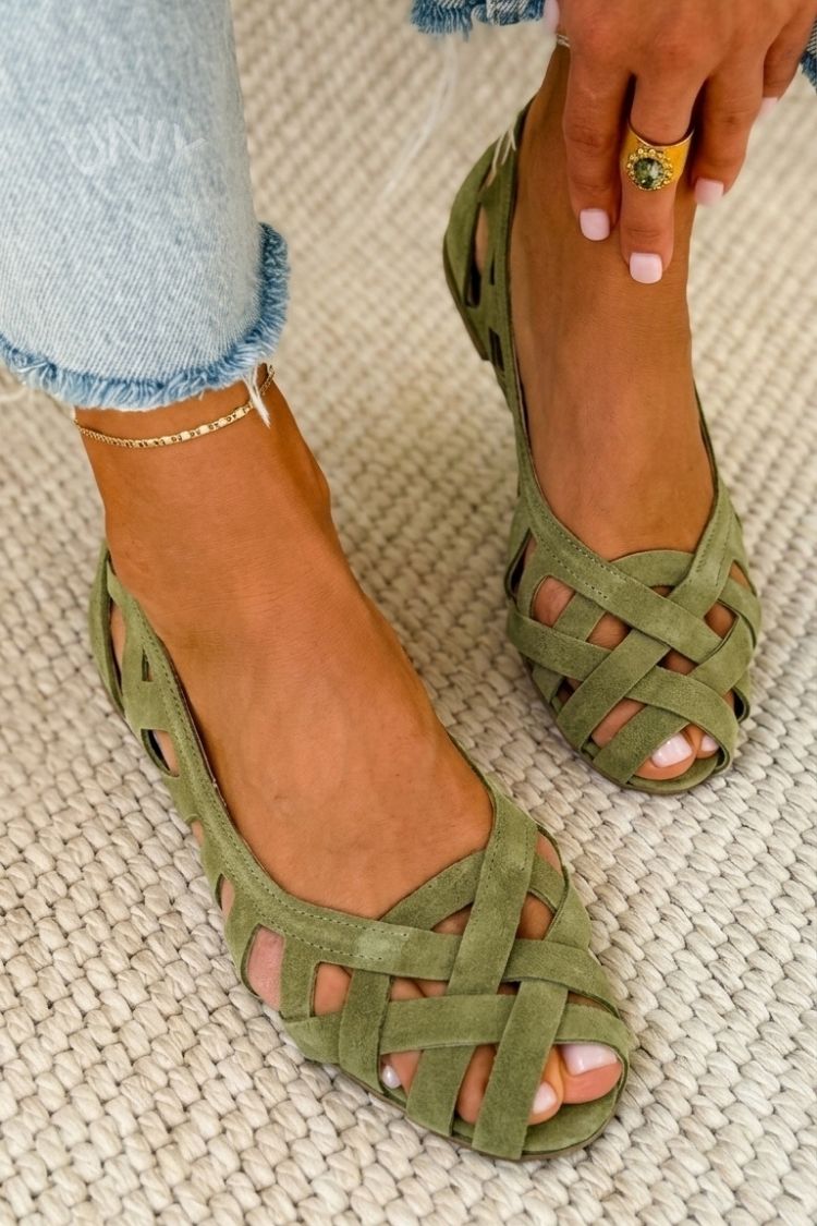 Velmarique | Woven Open-Toe Flat Sandals