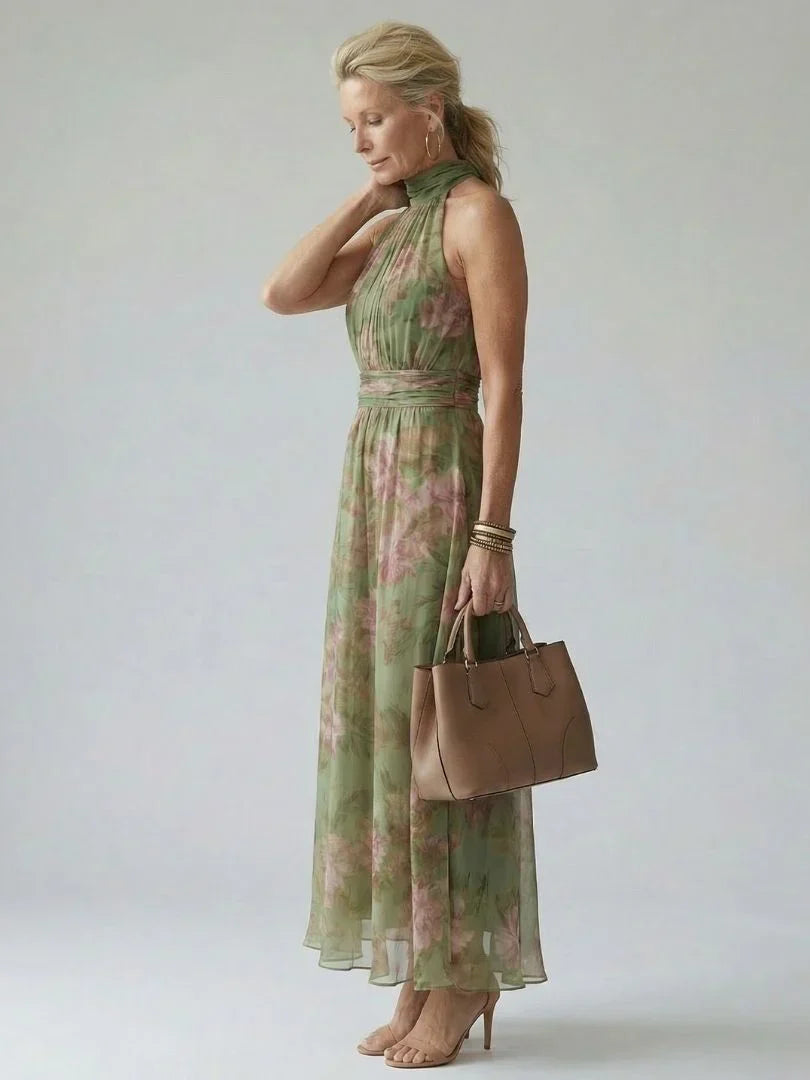Mirelle - Gathered Halter Midi Dress