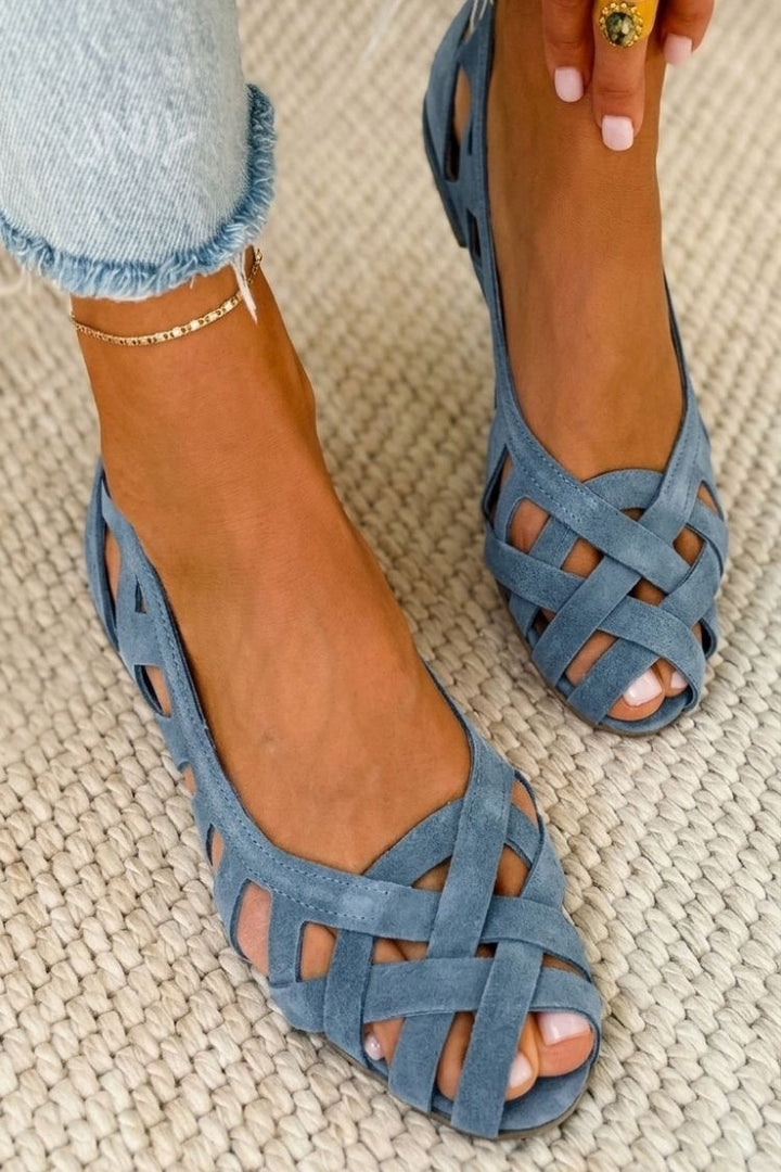 Velmarique | Woven Open-Toe Flat Sandals