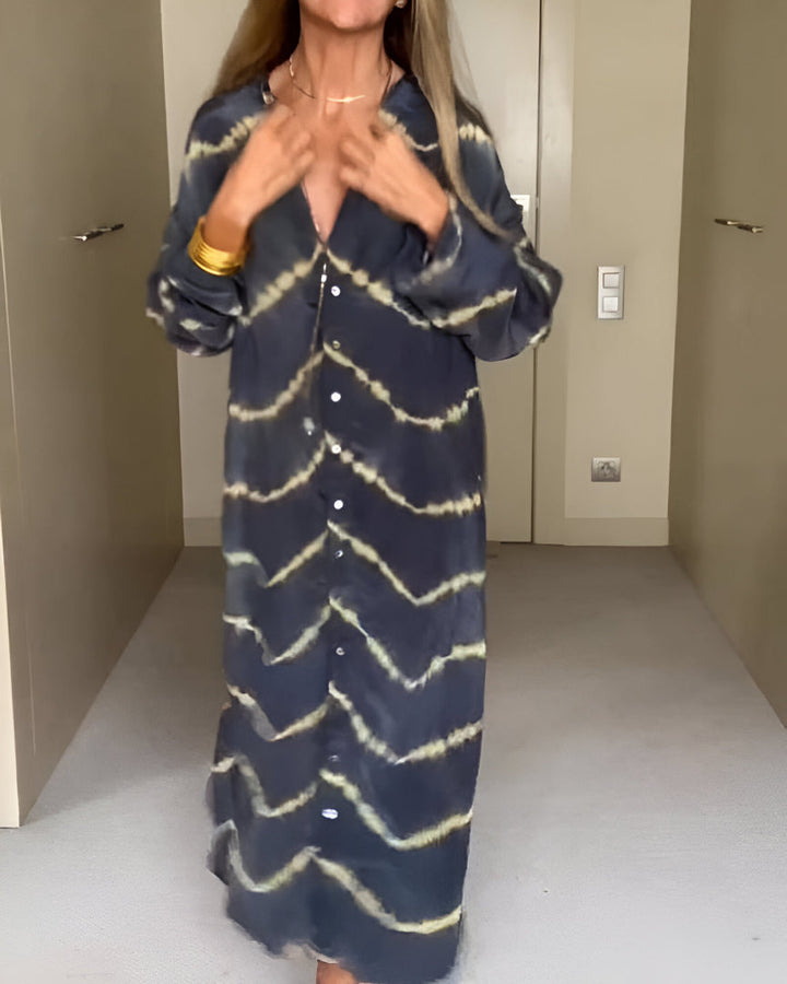 Aurélie™ | Chic Bohemian Maxi Dress with Striped Patterns