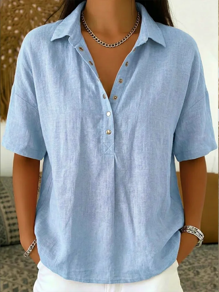Velmarique® | Blouse with Collar and Button Detail (TEMPORARILY 1+1 FREE!)