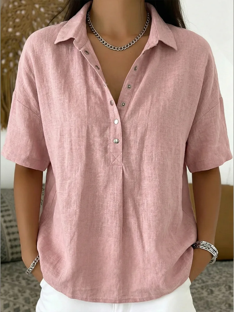 Velmarique® | Blouse with Collar and Button Detail (TEMPORARILY 1+1 FREE!)