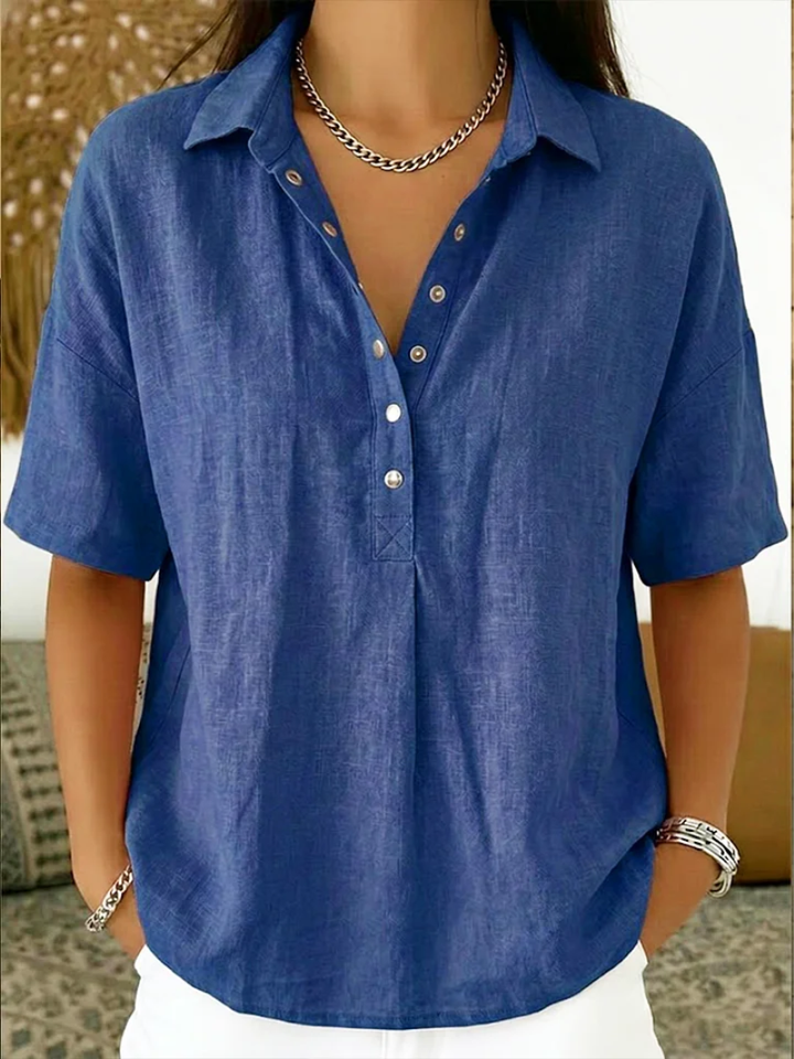 Velmarique® | Blouse with Collar and Button Detail (TEMPORARILY 1+1 FREE!)