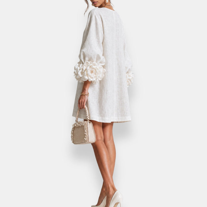 Monique™ | Rosette Sleeve Shift Dress