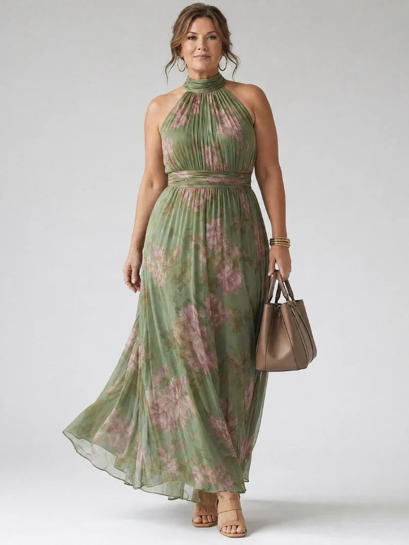 Mirelle - Gathered Halter Midi Dress