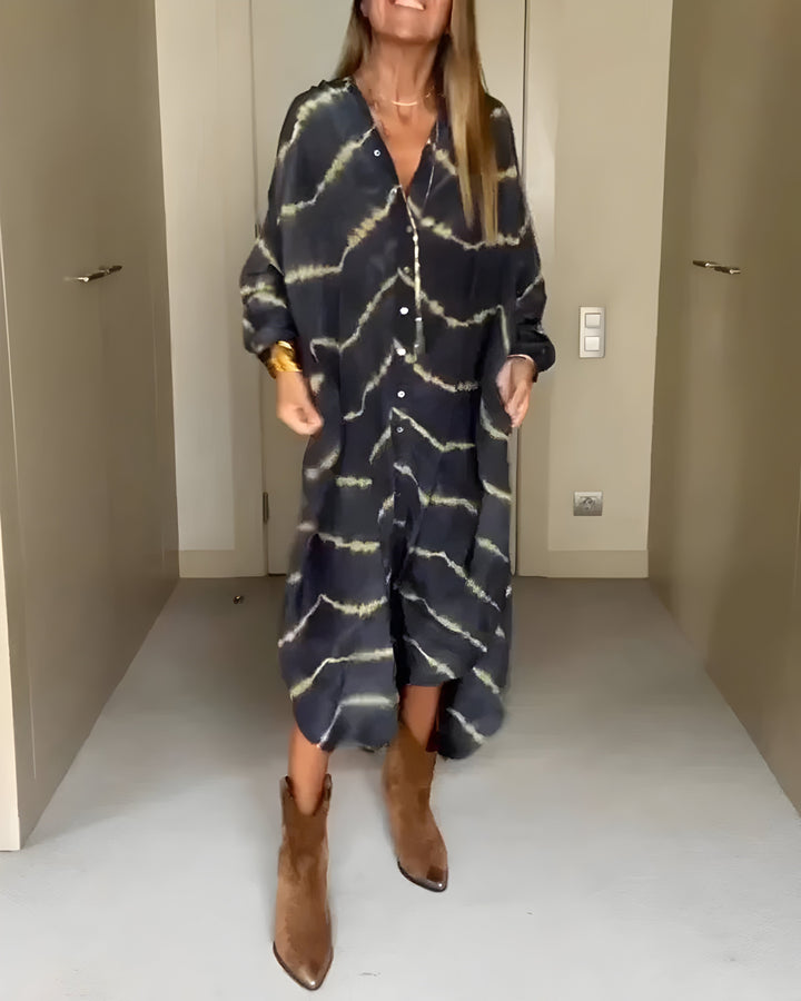 Aurélie™ | Chic Bohemian Maxi Dress with Striped Patterns
