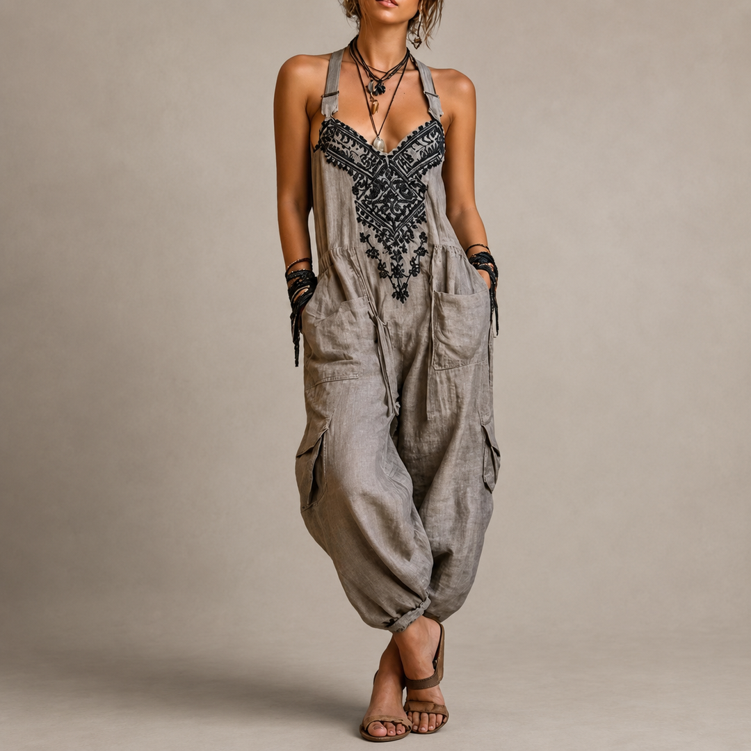 Velmarique™ | Embroidered Boho Jumpsuit