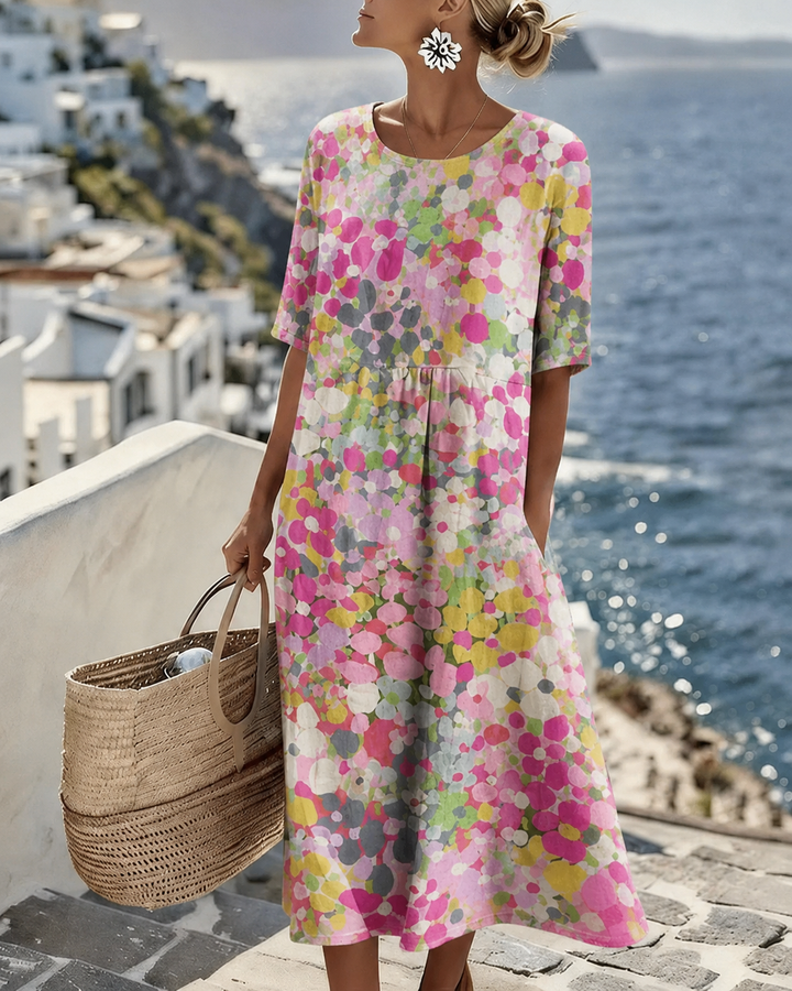 Chérie | Midi floral dress, loose and lightweight