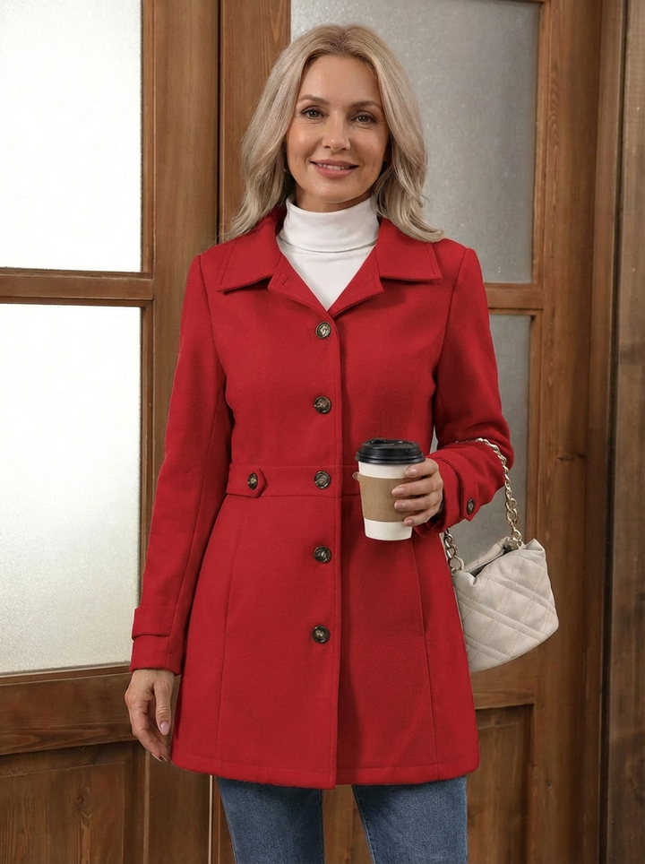 Alina - Elegant Wool-Blend Coat