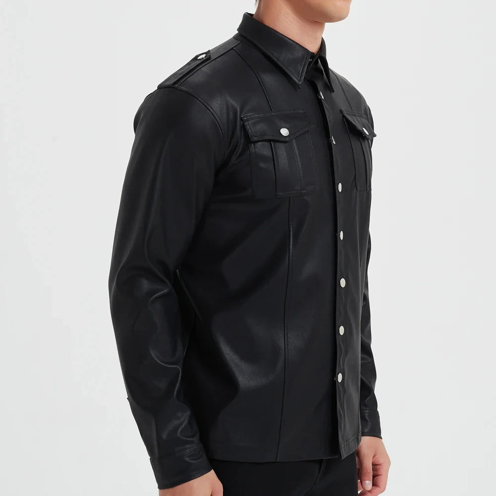 Velmarique™ | Leather Long Sleeve Shirt