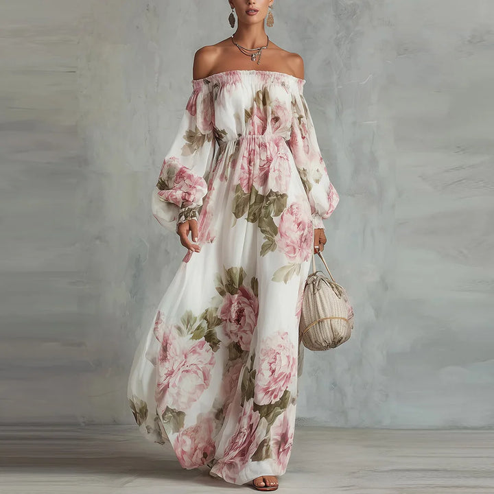 Peony | Maxi Dress with Off-the-Shoulder Design
