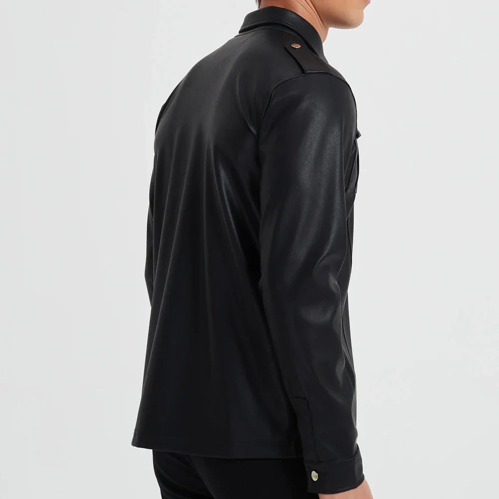 Velmarique™ | Leather Long Sleeve Shirt