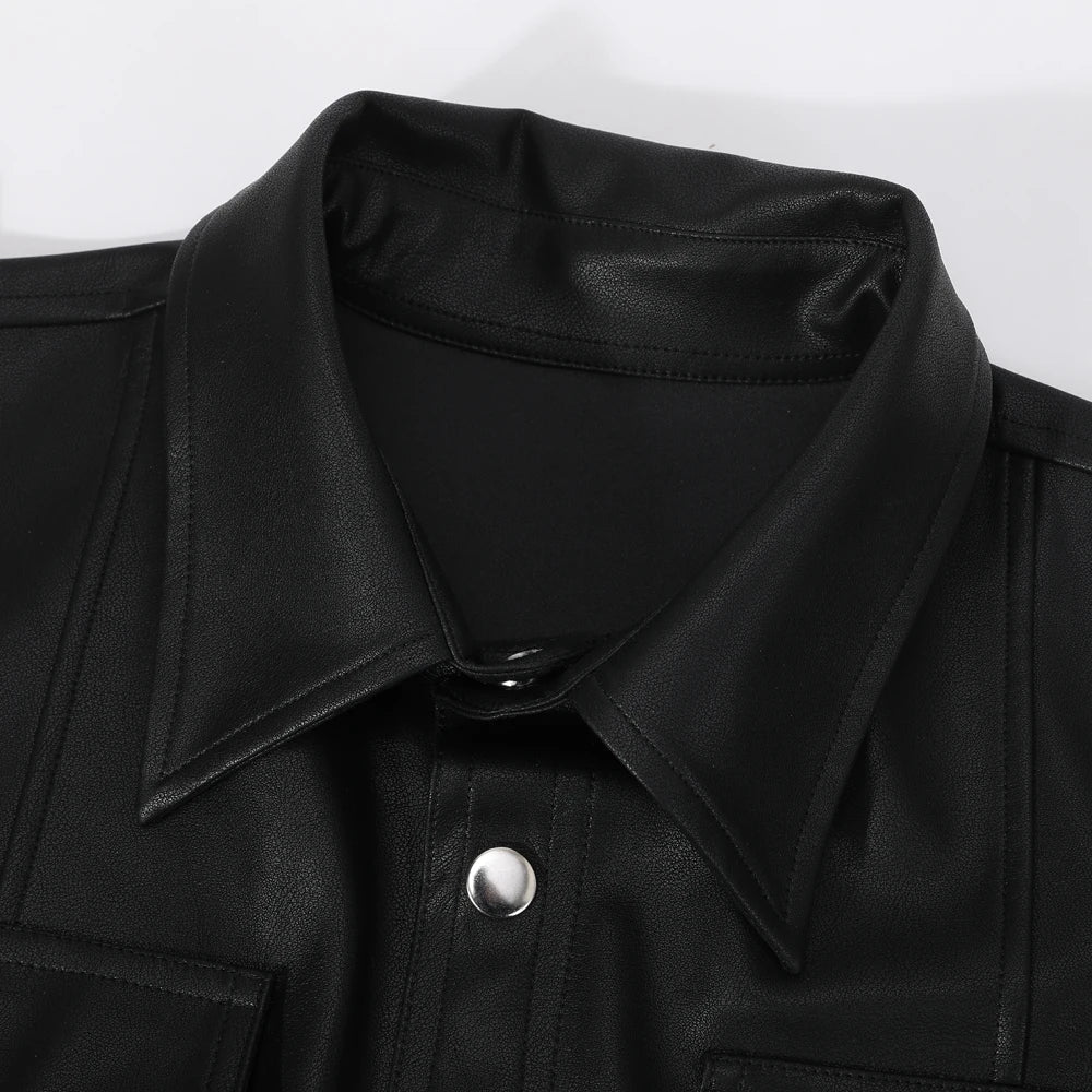 Velmarique™ | Leather Long Sleeve Shirt