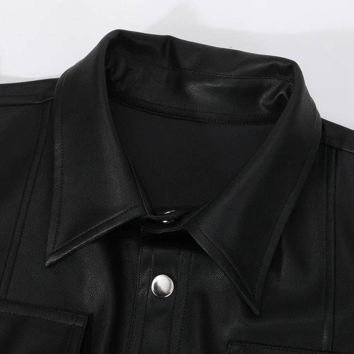 Velmarique™ | Leather Long Sleeve Shirt