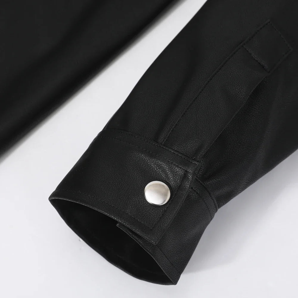 Velmarique™ | Leather Long Sleeve Shirt