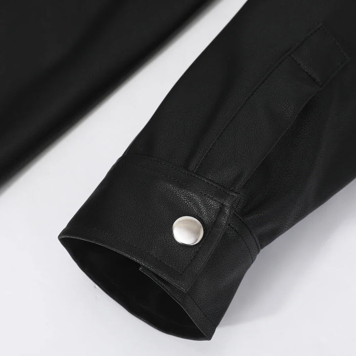Velmarique™ | Leather Long Sleeve Shirt