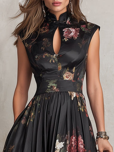 Berry | Midi Pleated Dress with Collar