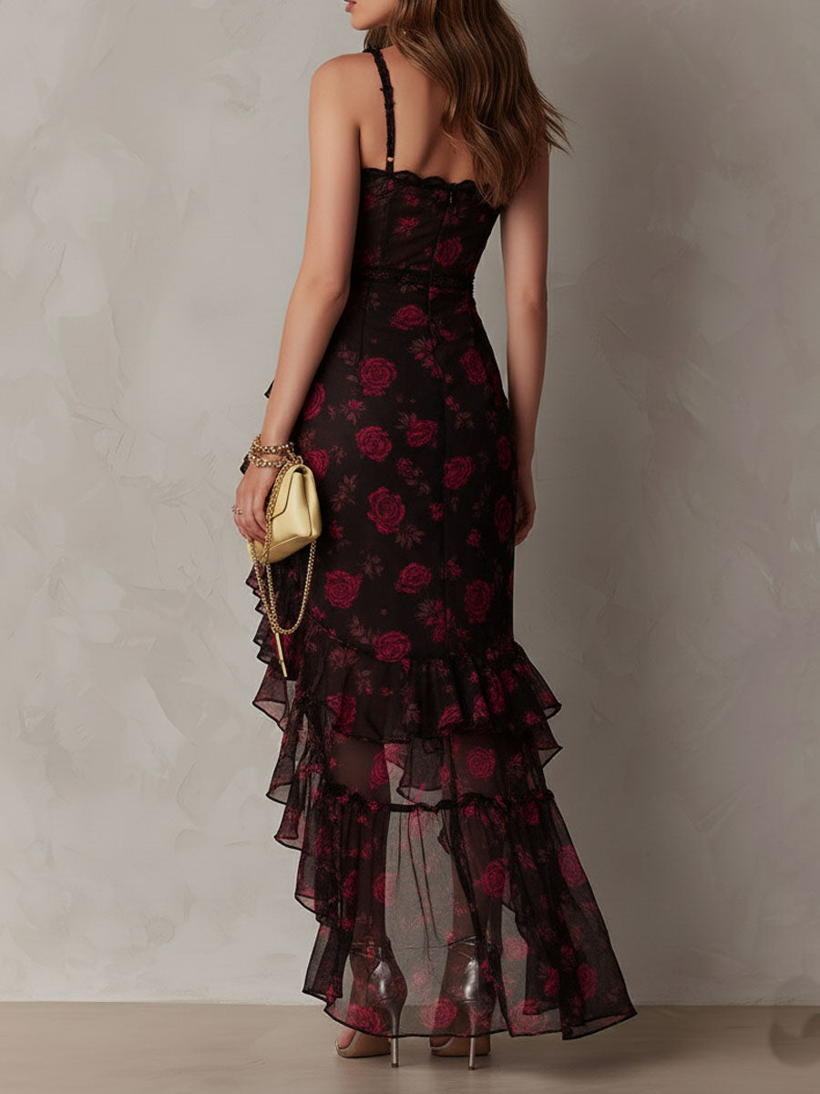 Wiola | Dress with Ruffled Flowers and Ruffles