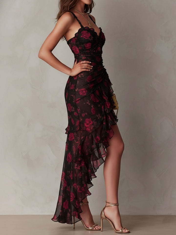 Wiola | Dress with Ruffled Flowers and Ruffles