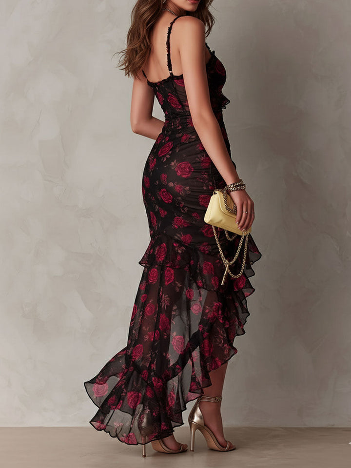 Wiola | Dress with Ruffled Flowers and Ruffles