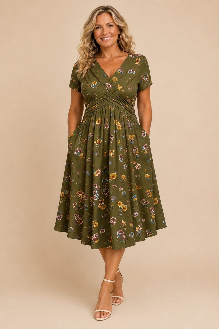 Alina™ Floral Twist Waist Dress