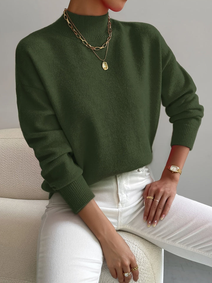 Camille | Women's Mock Neck Long Sleeve Sweater