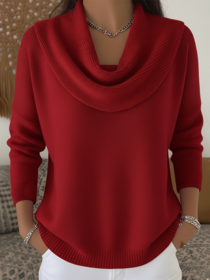 Cordelia | Women's Cowl Neck Long Sleeve Sweater