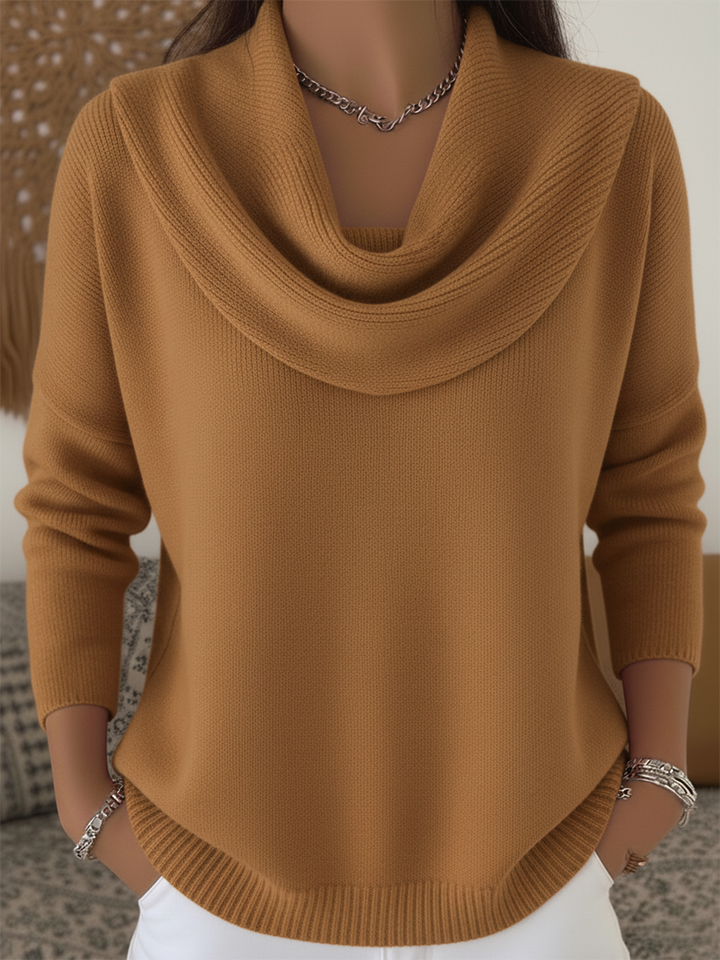 Cordelia | Women's Cowl Neck Long Sleeve Sweater