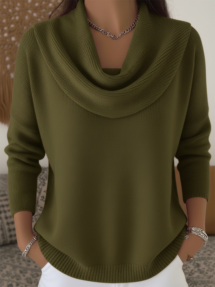 Cordelia | Women's Cowl Neck Long Sleeve Sweater