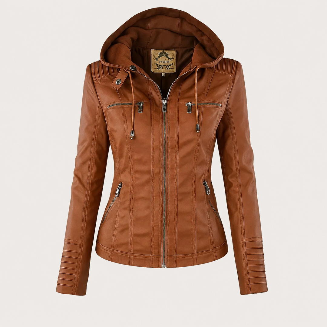 Diane | Hooded Leather Jacket