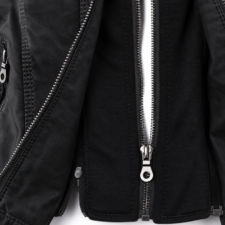 Diane | Hooded Leather Jacket