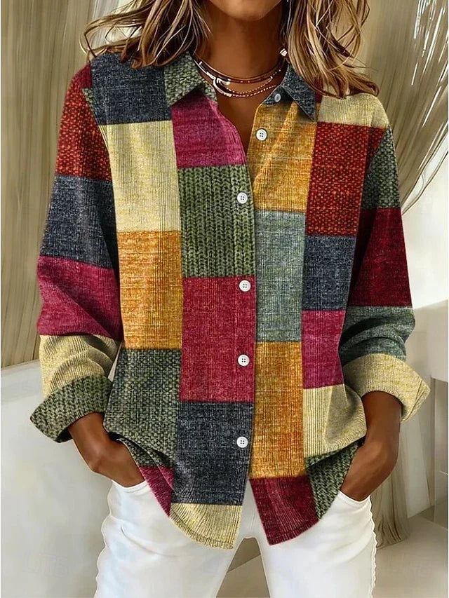 Merritt™ | Vintage Patchwork Button Front Blouse