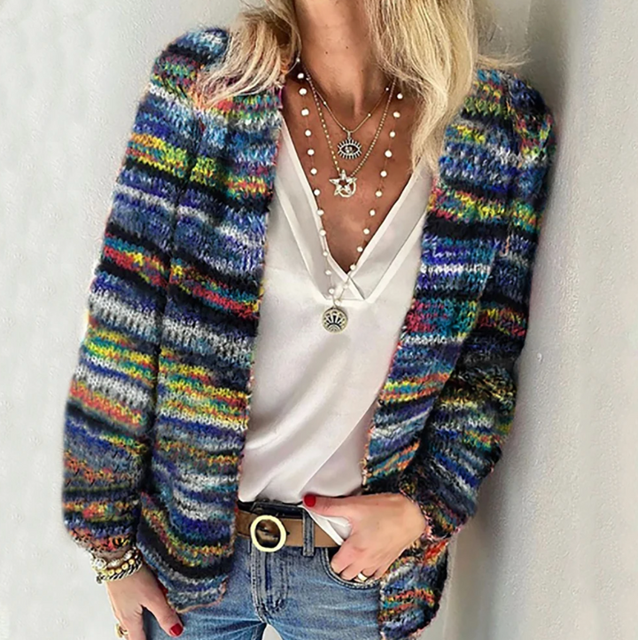 Evangeline | Women's Open Front Striped Cardigan