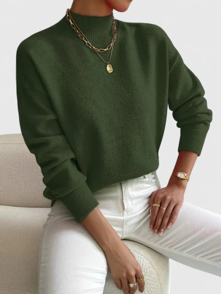 Francesca | Women's Mock Neck Long Sleeve Sweater