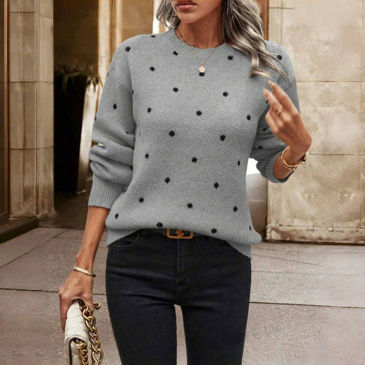 Iris | Women's Polka Dot Long Sleeve Pullover Sweater