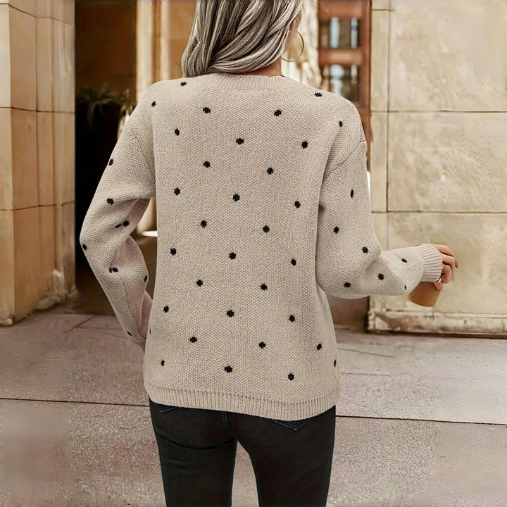 Iris | Women's Polka Dot Long Sleeve Pullover Sweater