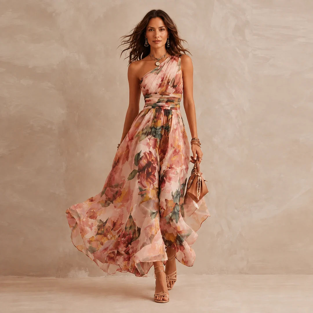 Jade | One-Shoulder Floral Dress