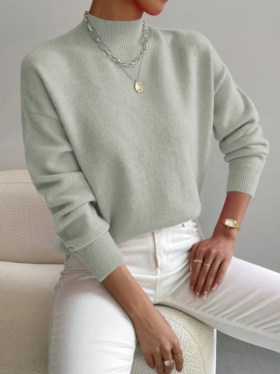 Kendra | Women's Mock Neck Long Sleeve Sweater