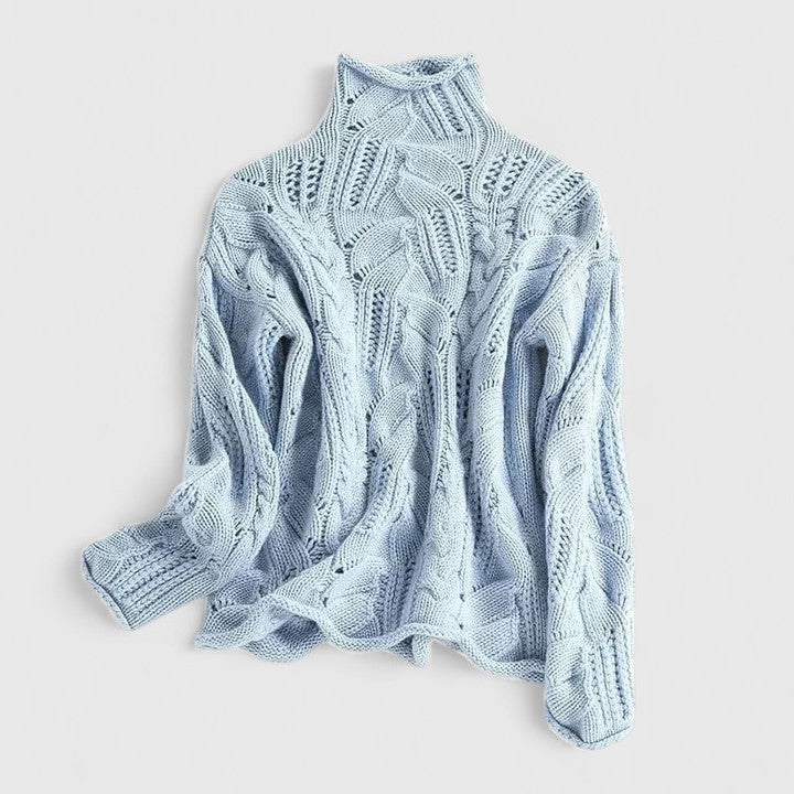 Nerida | Women's Cable Knit Mock Neck Jumper