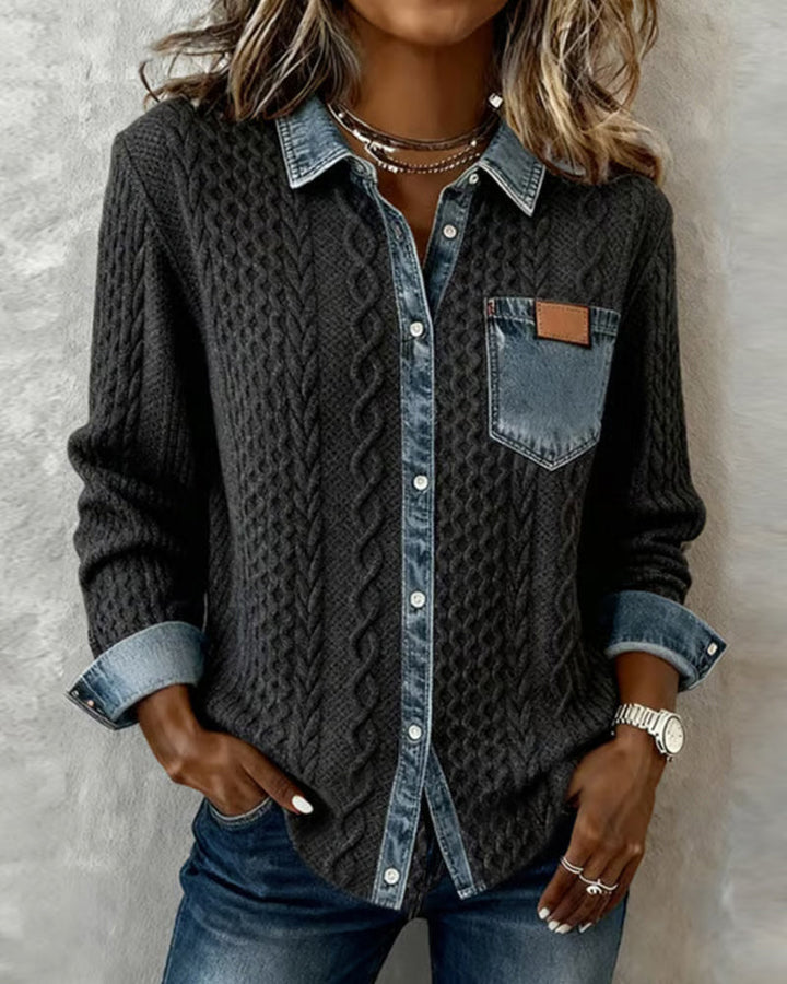 Nerissa | Women's Collared Long Sleeve Knit Top
