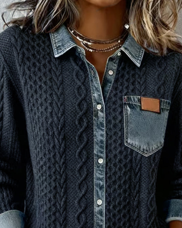 Nerissa | Women's Collared Long Sleeve Knit Top
