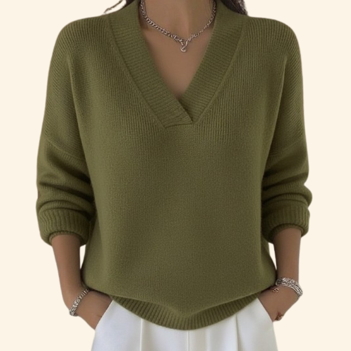 Ophira | Women's V-Neck Long Sleeve Sweater